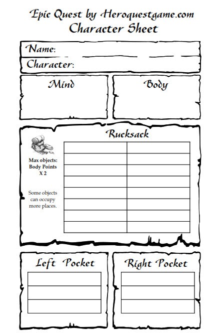 Epic Quest - Ep.1 - Character Sheet [ENG]