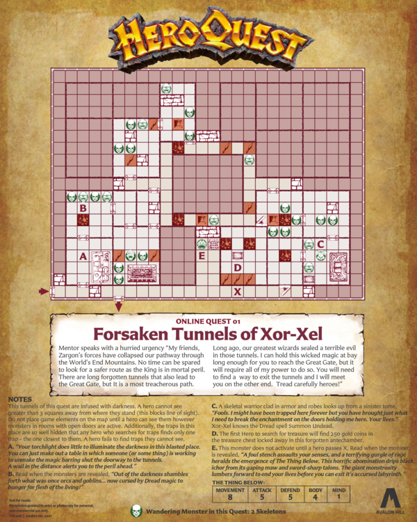 HeroQuest – Brave the Forsaken Tunnels of Xor-Xel